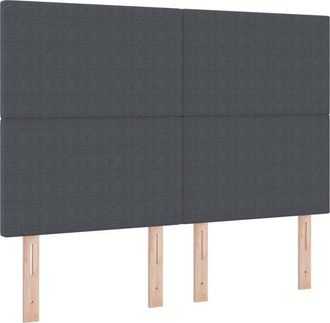 vidaXL LED Headboard with LED Strip Lights Dark grey 160 cm Fabric vidaXL