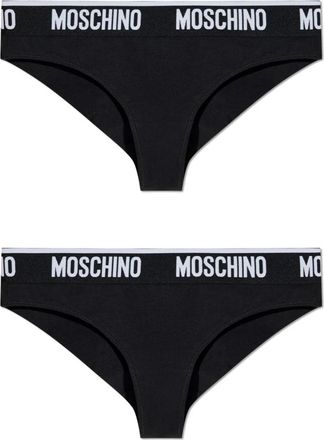 Moschino Twee-pack slipjes - Dames - Onderbroek - Zwart - XL - Katoen - Ondergoed