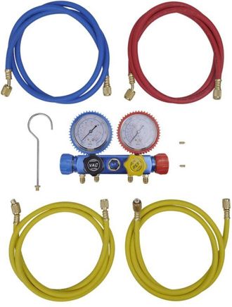 vidaXL Vidaxl - Conjunto De Man&oacute;metro De Cuatro V&iacute;as Para Aire Acondicionado