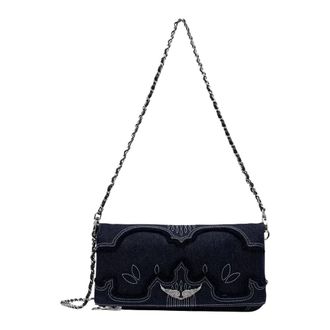 Zadig&Voltaire Tassen, Dames, Zwart, ONE Size, Denim, Rock Denim Clutch