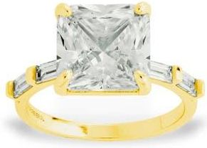 Sterling Forever Princess-Cut Cubic Zirconia Ring in Gold at Nordstrom, Size 6