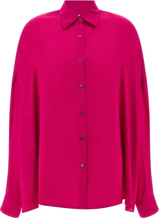 Dries Van Noten Fuchsia Silk Womens Blouse