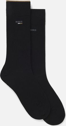 HUGO BOSS Mens BOSS Black 2P RS Iconic Logo CC Socks 001 Black - Size: 16/14.5/8/15/8.5/15.5/9/13/13.5/14/6.5/7/7.5/11.5/5/12/5.5/12.5/6/3.5/3/10.5/4/11/4.5/2