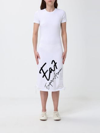 Emporio Armani Abito midi in cotone stretch con logo