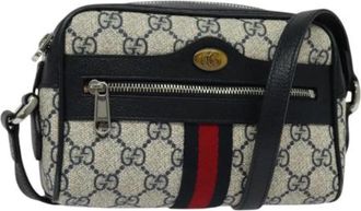 Gucci Pre-owned Leather gucci-bags - Dames - Vintage Schoudertas - Blauw - ONE Size - Leer - Vintage