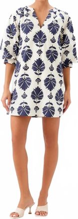 Fifteen Twenty Brianne Lantern Sleeve Dress In Navy