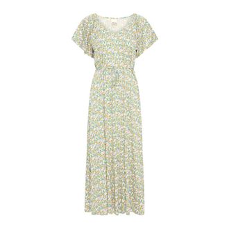 Ichi Ihaya Maxi Jurk - Dames - Casual kleedjes - Veelkleurig - XS - Katoen - Kleedjes