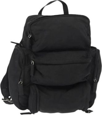 Prada Pre-owned Backpacks, female, Black, Size: ONE SIZE Pre-owned Nylon Backpack