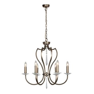 Loops 6 Bulb Chandelier Hanging Pendant LIght Dark Bronze LED E14 60W Bulb
