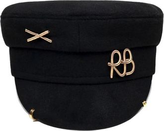 Ruslan Baginskiy Piercing-inspired Baker Boy Cap - Dames - Hoeden - Zwart - L - Katoen - Accessoires