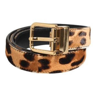 Dolce & Gabbana Cintur&oacute;n de cuero estampado de leopardo - Accessories - Mujer - Marr&oacute;n - ONE SIZE