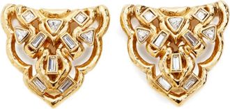 Saint Laurent Orecchini in oro con strass 1980-2000