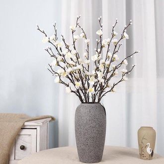 OEM 12 Ramas Artificiales Realistas De Flores Blancas - Flores De Seda Para Decoraci&oacute;n Del Hogar Y Bodas