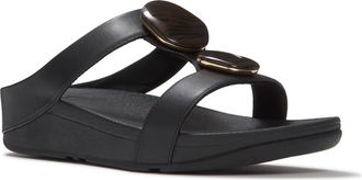 FitFlop Fino Marbled-Stone Slides in Black at Nordstrom, Size 10