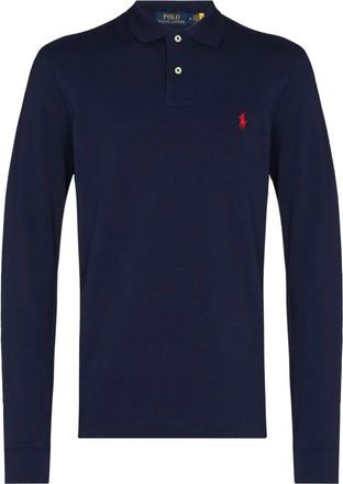 Polo Ralph Lauren Tops, Heren, Blauw, XL, Nylon, Custom Slim Fit Mesh Polo Shirt