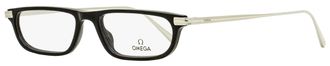 Omega OM5012 Rectangular Acetate-Metal Eyeglasses - Black