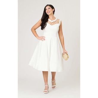 Unique Vintage Diamond Cutout Swing Dress in Ivory at Nordstrom, Size X-Large