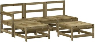 vidaXL Juego De Sof&aacute;s De Jard&iacute;n 5 Piezas Madera De Pino Impregnada Vidaxl