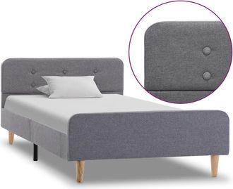 vidaXL Estructura De Cama De Tela Gris Claro 100x200 Cm Vidaxl