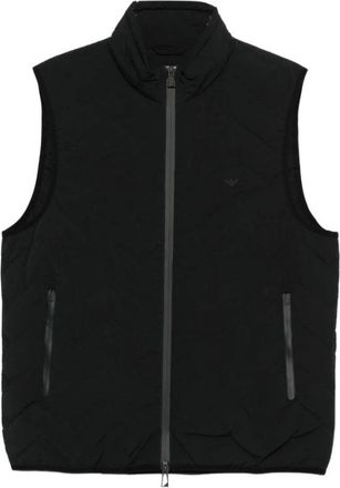 Emporio Armani Chevron Gewatteerd Dons Gilet - Heren - Bodywarmers - Zwart - 2XL - Nylon - Jassen