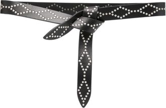 Isabel Marant Black Leather Belt With Decorative Silver Studs