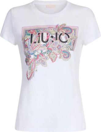 Liu Jo T-shirt met bloemenprint - Dames - T-shirts - Wit - S - Katoen - Tops
