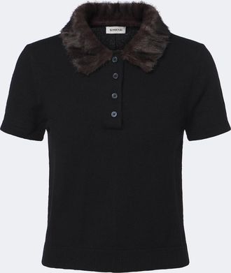 SIMKHAI Vayla wool and cashmere polo sweater