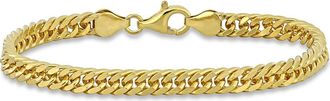 Delmar Double Curb Link Bracelet in Yellow Gold at Nordstrom Rack