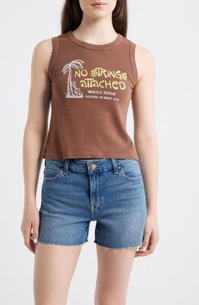 Daydreamer No Strings Attached Graphic Shrunken Tank in Chocolate Malt at Nordstrom, Size X-Large