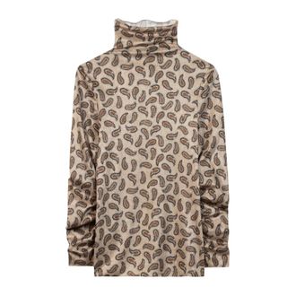 Luisa Cerano Camicia Dolcevita Stampata - - Knitwear - Donna - Beige - M