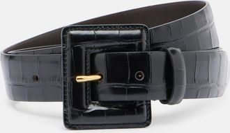 Nour Hammour Soma croc-effect leather belt