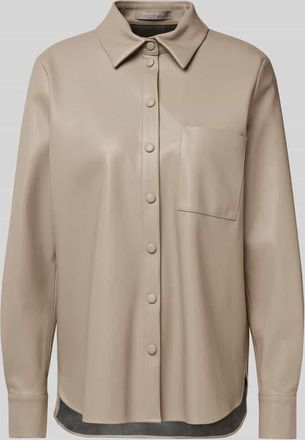 Christian Berg Regular Fit Bluse in Leder-Optik in Taupe, Gr&ouml;&szlig;e 40