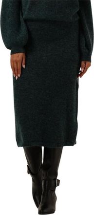 Pom Amsterdam Groene Teal Midi Rok - Dames - Midirokken - Groen - L - Rokken