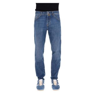 Jacob Cohen Slim-fit Jeans, male, Blue, Size: W34 Jeans etichetta camoscio in cotone comfort Scott fit