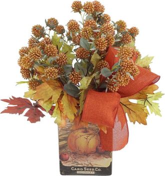 Creative Displays Inc. Handmade Sunflower & Wheat Fall Arrangement In Pumpkin Pot