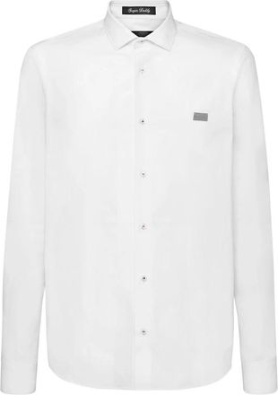 Philipp Plein Shirt Sugar Daddy - Heren - Casual Overhemden - Wit - S - Katoen - Overhemden