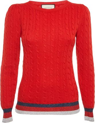 Gucci Maglione con bordo lam&eacute; - Rosso
