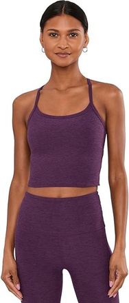 Beyond Yoga Spacedye Slim Racerback Cropped Tank Top Womens Clothing Brilliant Blackberry Heather : SM, Elastane/Polyester