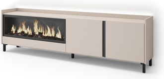 Skraut Home Skraut Home - Mueble Tv, Televisi&oacute;n, Muebles De Sal&oacute;n, Almacenaje, 212x35x61cm, Para Tv Hasta 80, Chimenea El&eacute;ctrica Xxl, Dise&ntilde;o Industrial, Led, Esti