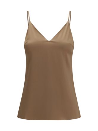 Brunello Cucinelli Womens Stretch Silk Top Praline Shirt