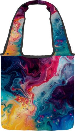 Generic Abstract Art Print Reversible Canvas Shoulder Tote - Double-Sided Print, 12oz Cotton, 27cm Drop, Fold-Flat Bag for Travel, Shopping, Street Outings