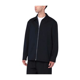 Jil Sander Light Jackets, male, Black, XL, Polyester Coats with Viscose Lining