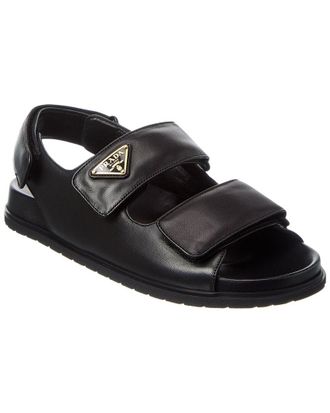Prada Logo Leather Sandal
