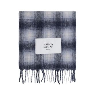 Maison Kitsun&eacute; Sciarpa a quadri in lana - - Accessories - unisex - Grigio - ONE SIZE