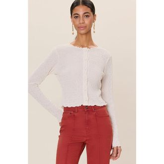 Rebecca Taylor Taryn Knit Cardigan in Cream at Nordstrom, Size X-Small