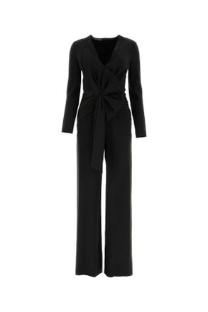 Alberta Ferretti Alberta Ferretti Black Acetate Blend Jumpsuit