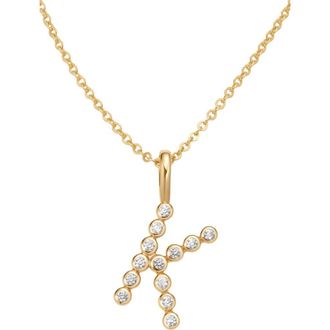 Made by Mary CZ Poppy Initial Necklace in Gold Vermeil Initial K at Nordstrom