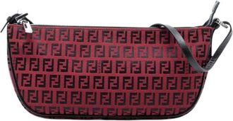 Fendi Pre-owned Shoulder Bags, female, Red, Size: ONE SIZE Pre-owned Canvas Shoulder Bag