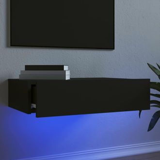vidaXL Vidaxl - Mueble De Tv Con Luces Led Negro 60x35x15,5 Cm