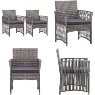vidaXL Poltrone da Giardino con Cuscini 2 pz Antracite in Polyrattan - Sedie da giardino - Sedie in rattan